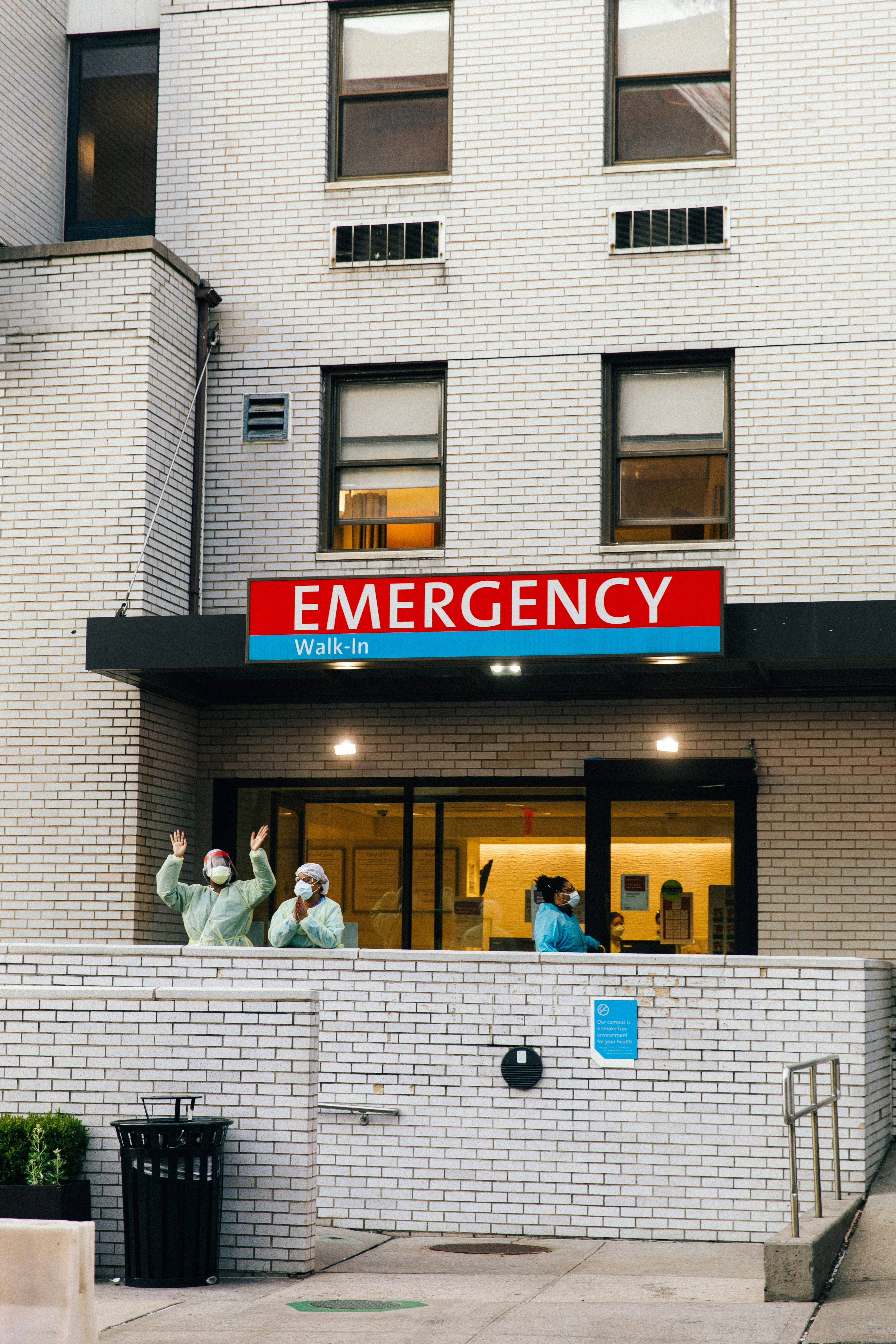 Emergency entrance with medical staff